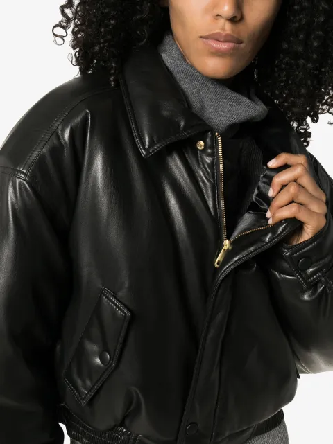 vegan leather bomber jacket