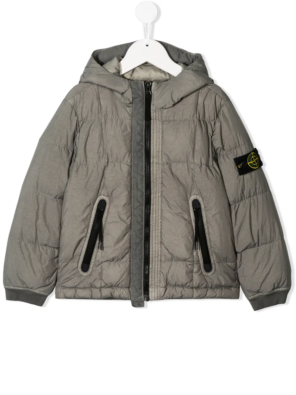 Stone Island Junior пальто на молнии с капюшоном Stone Island Junior пальто на молнии с капюшоном