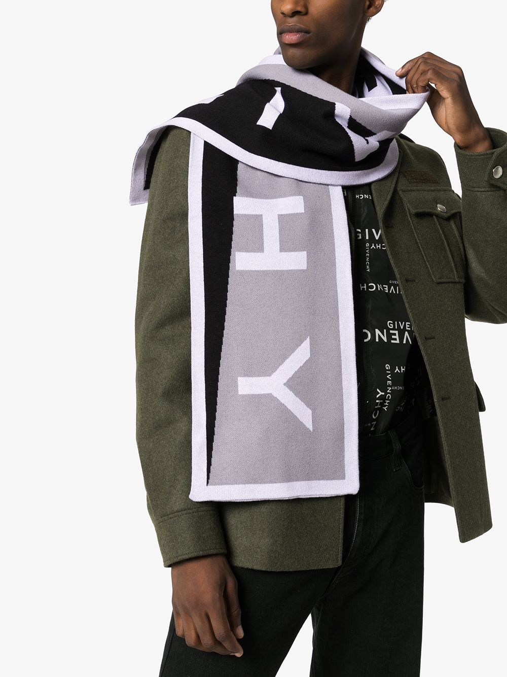 фото Givenchy шарф вязки интарсия с логотипом