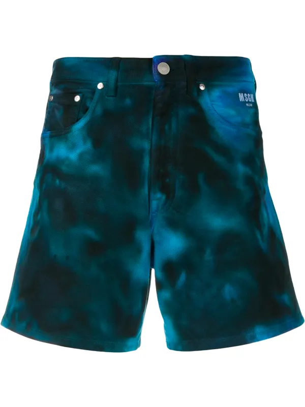 Denim tie dye shorts Clearance