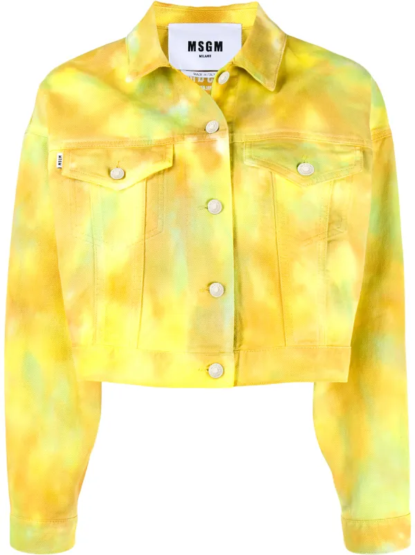 yellow jean jacket cropped
