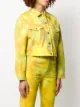 MSGM tie-dye cropped denim jacket