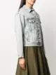 MSGM logo-print bleached denim jacket