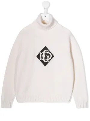 Dolce & Gabbana Kids كنزة مضلعة برقبة عالية مطوية