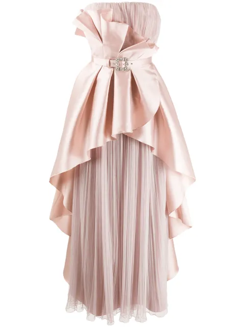 Alberta Ferretti ruffled bustier dress