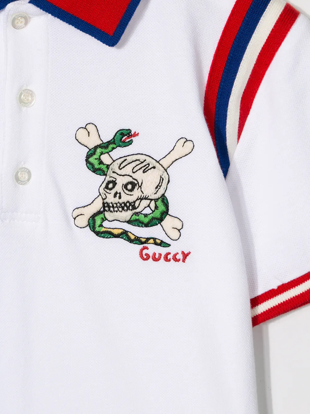 фото Gucci kids рубашка-поло с логотипом guccy