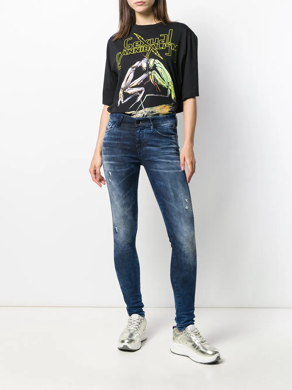 Diesel Jeans met vervaagd effect Blauw