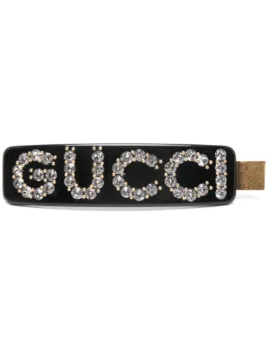 GUCCI グッチ ロゴ ヘアクリップ 髪留め ブラック クリスタル ゴールド 楽天市場】GUCCI グッチ Cyrstal GUCCI Hair Clip ヘアクリップ