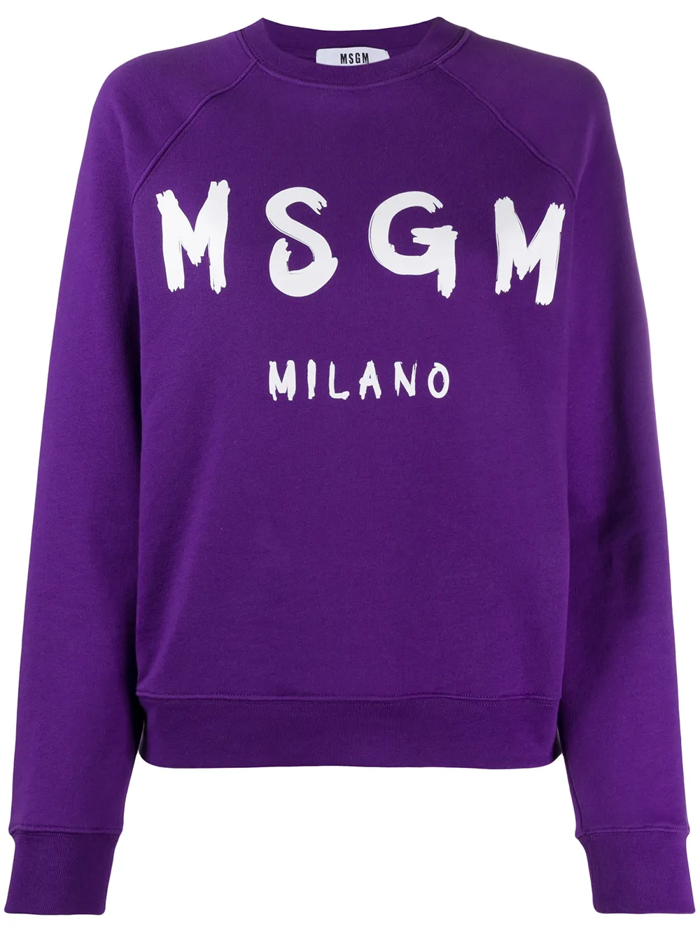 Msgm Logo Print Sweatshirt In Purple