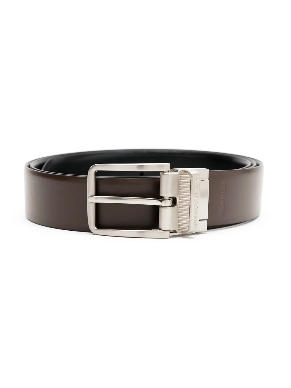 Emporio Armani Riem met gegraveerd logo Zwart
