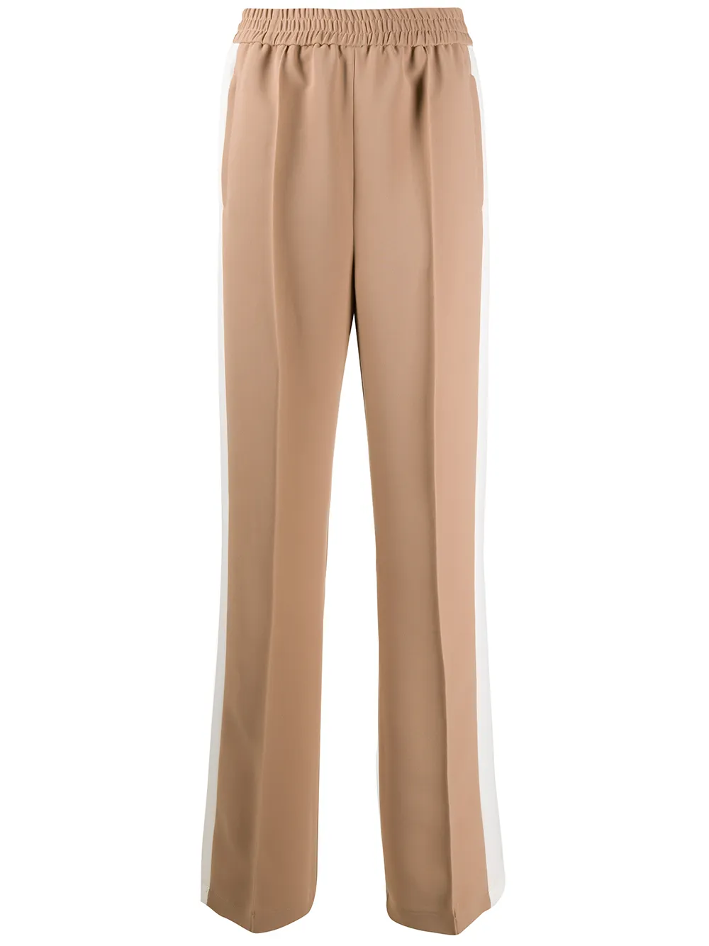 Msgm Side-striped Trousers In Neutrals