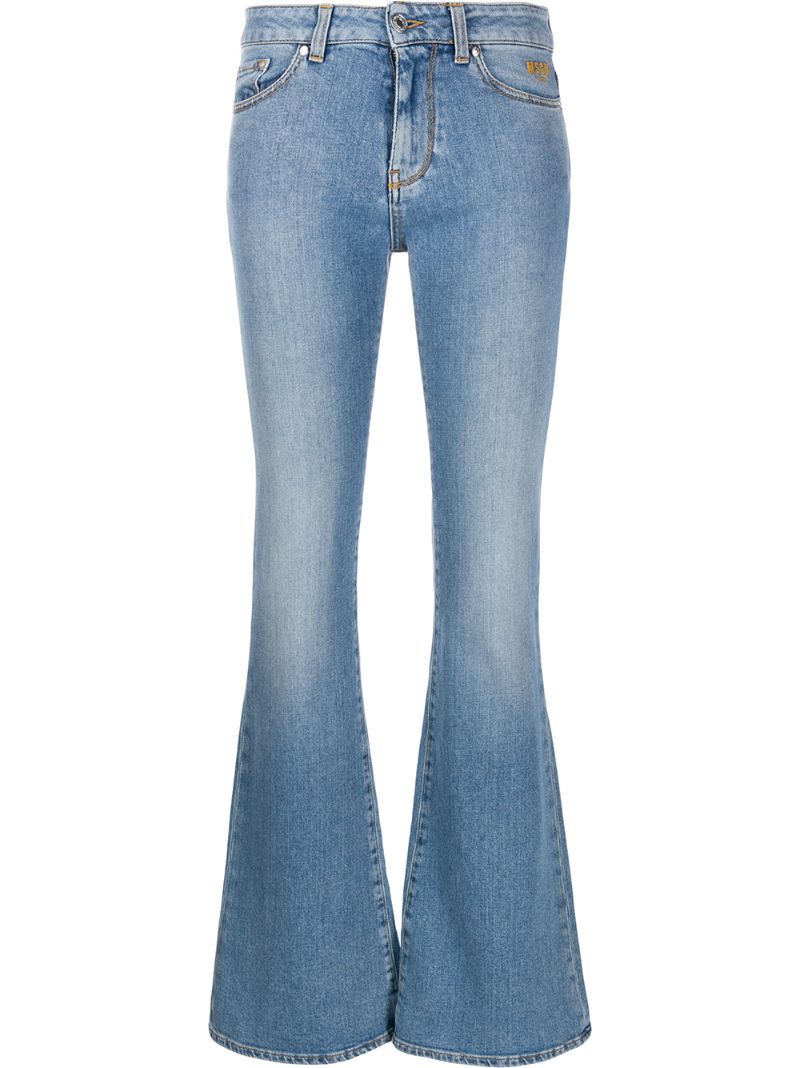 Msgm Flared Style Jeans In Blue