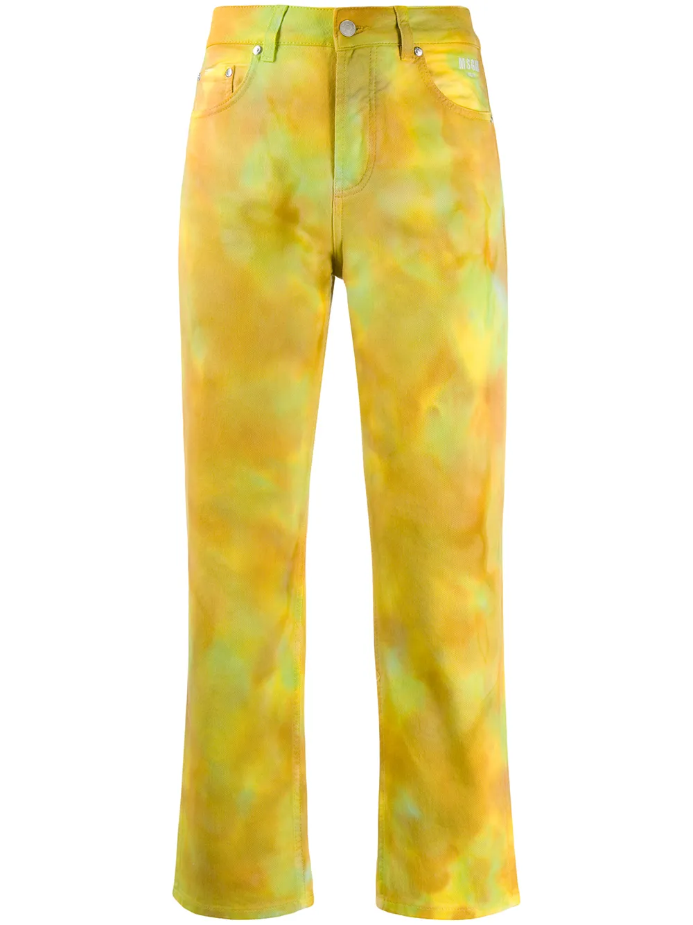 

MSGM tie-dye print trousers - Yellow