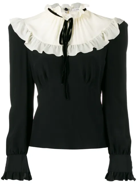 Alessandra Rich Tops RUFFLED COLLAR BLOUSE