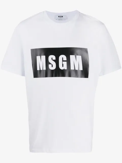 MSGM kasseformet T-shirt med logotryk