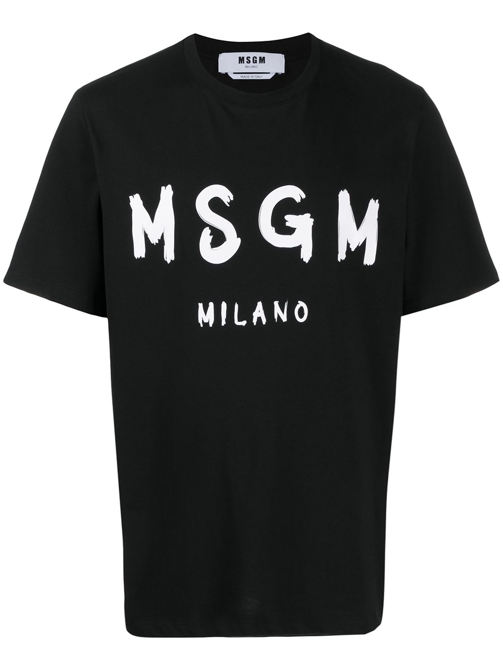 Msgm Logo Print T-shirt In Black