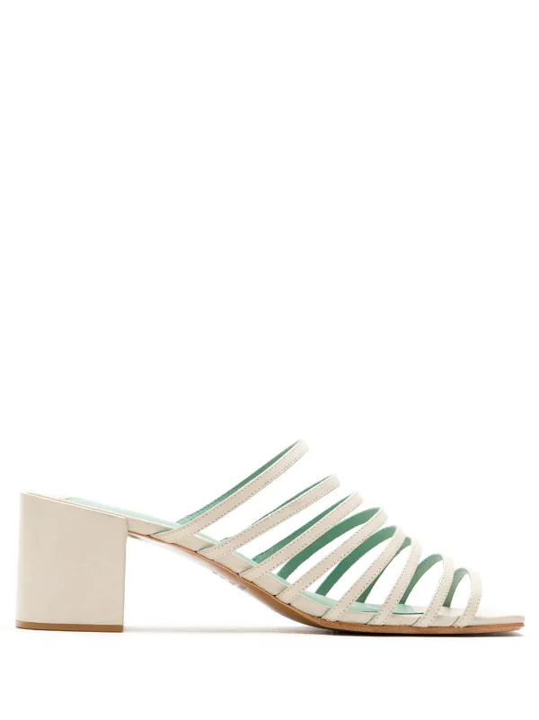 white strappy mules