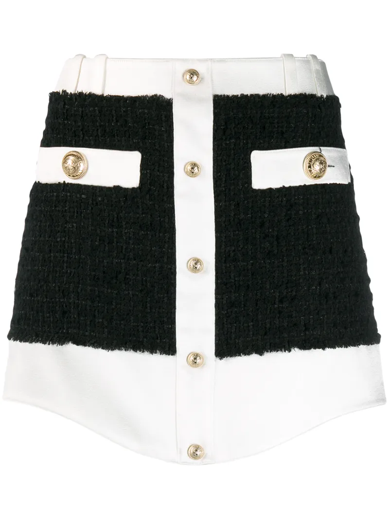 BALMAIN PANEL MINI SKIRT