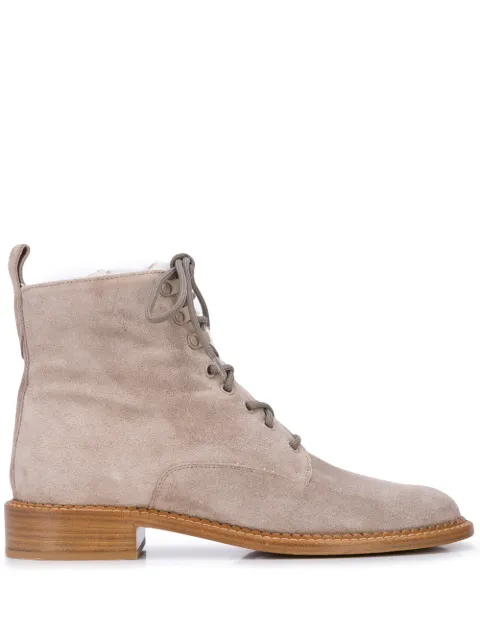 shearling lined combat boots