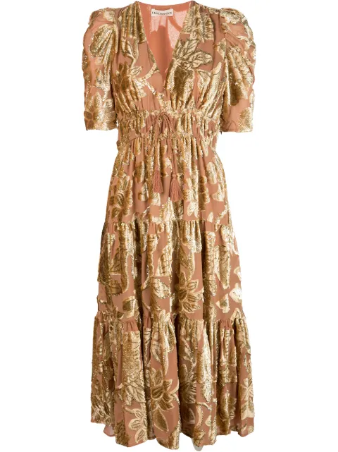 Ulla Johnson Dresses FLORAL EMBROIDERED MIDI DRESS