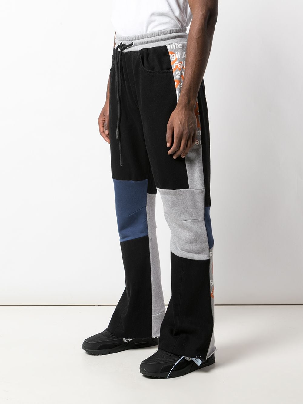 фото Off-White спортивные брюки в технике пэчворк