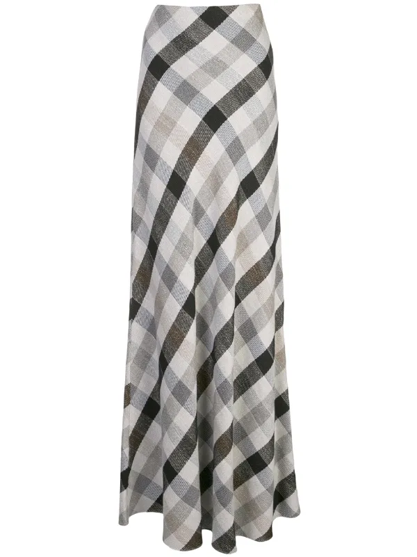 checkered maxi skirt