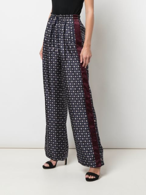 Jonathan Simkhai Wide Leg Patterned Trousers | Farfetch.com