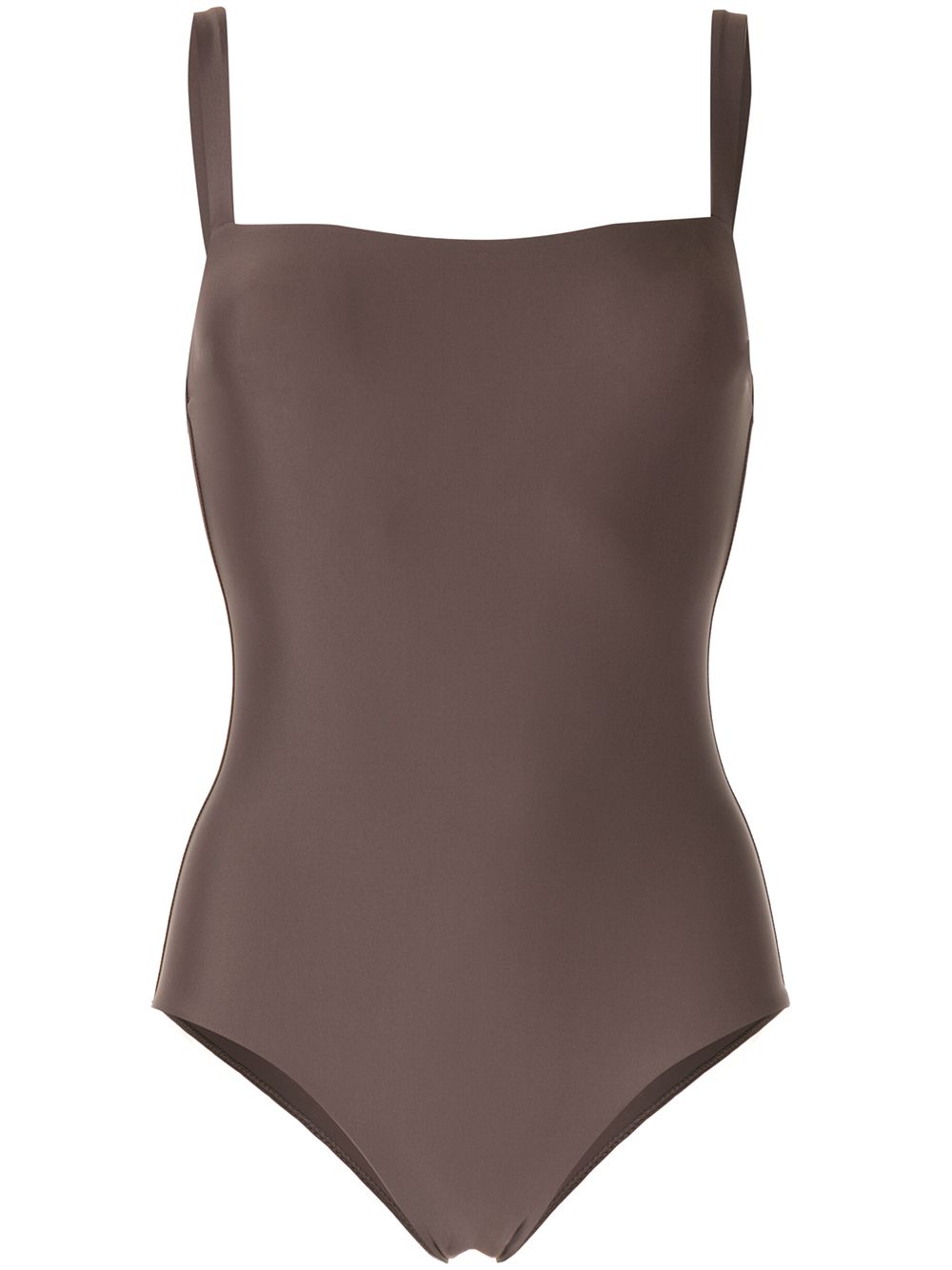 Shop Matteau Sleeveless Square-neck Swimsuit In Brown