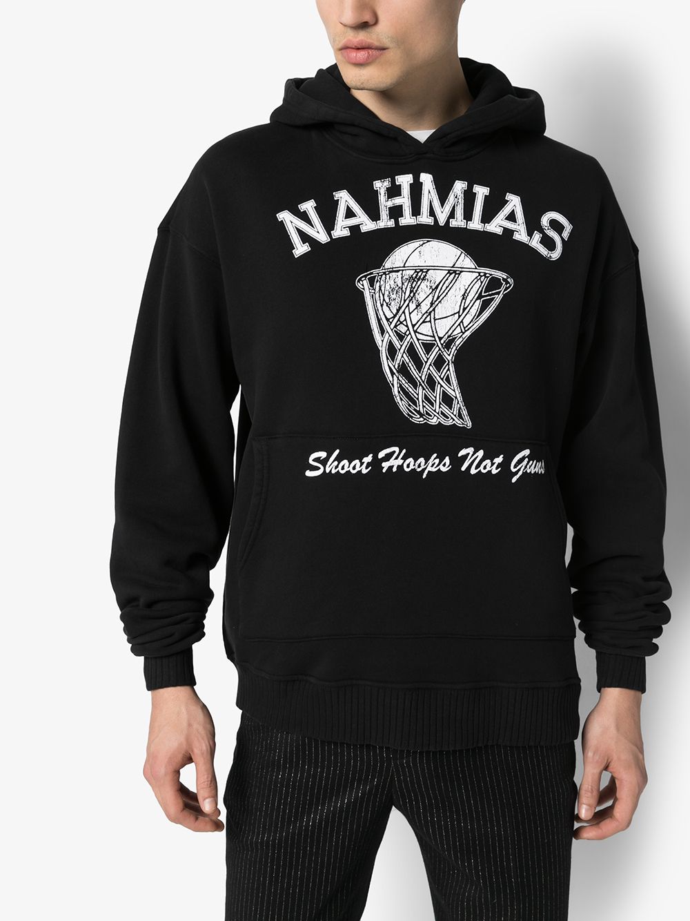 фото Nahmias shoot hoops logo print cotton hoodie