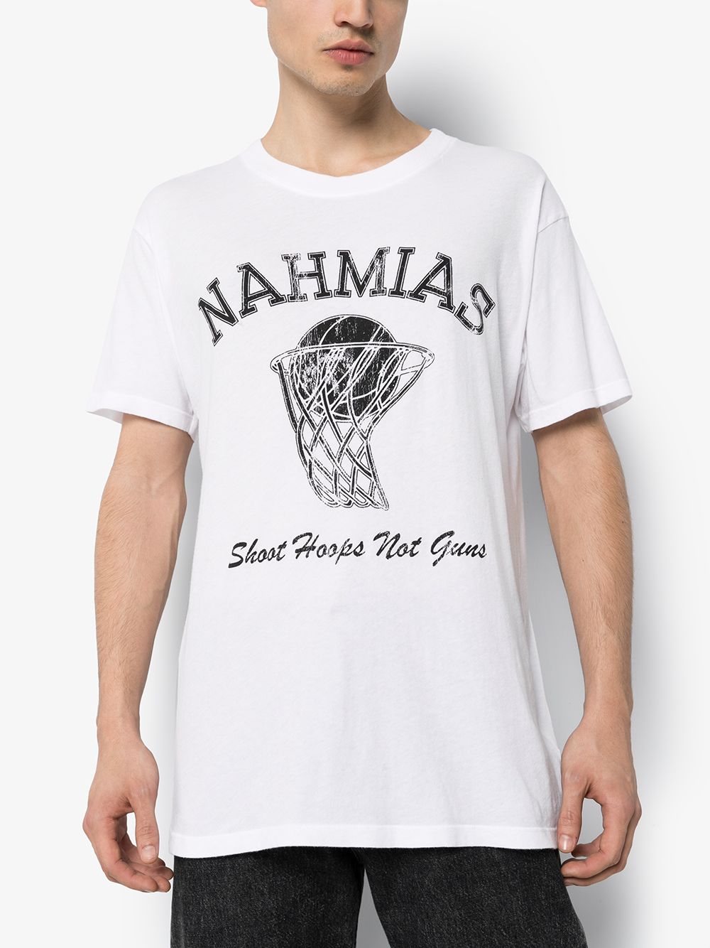 фото Nahmias shoot hoops logo print cotton t-shirt