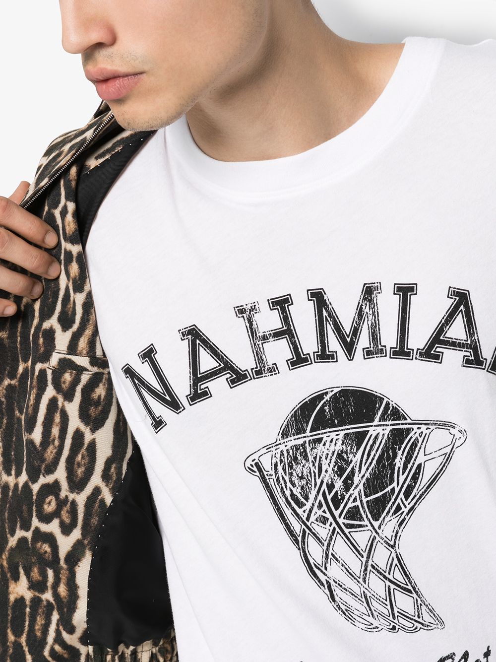 фото Nahmias shoot hoops logo print cotton t-shirt