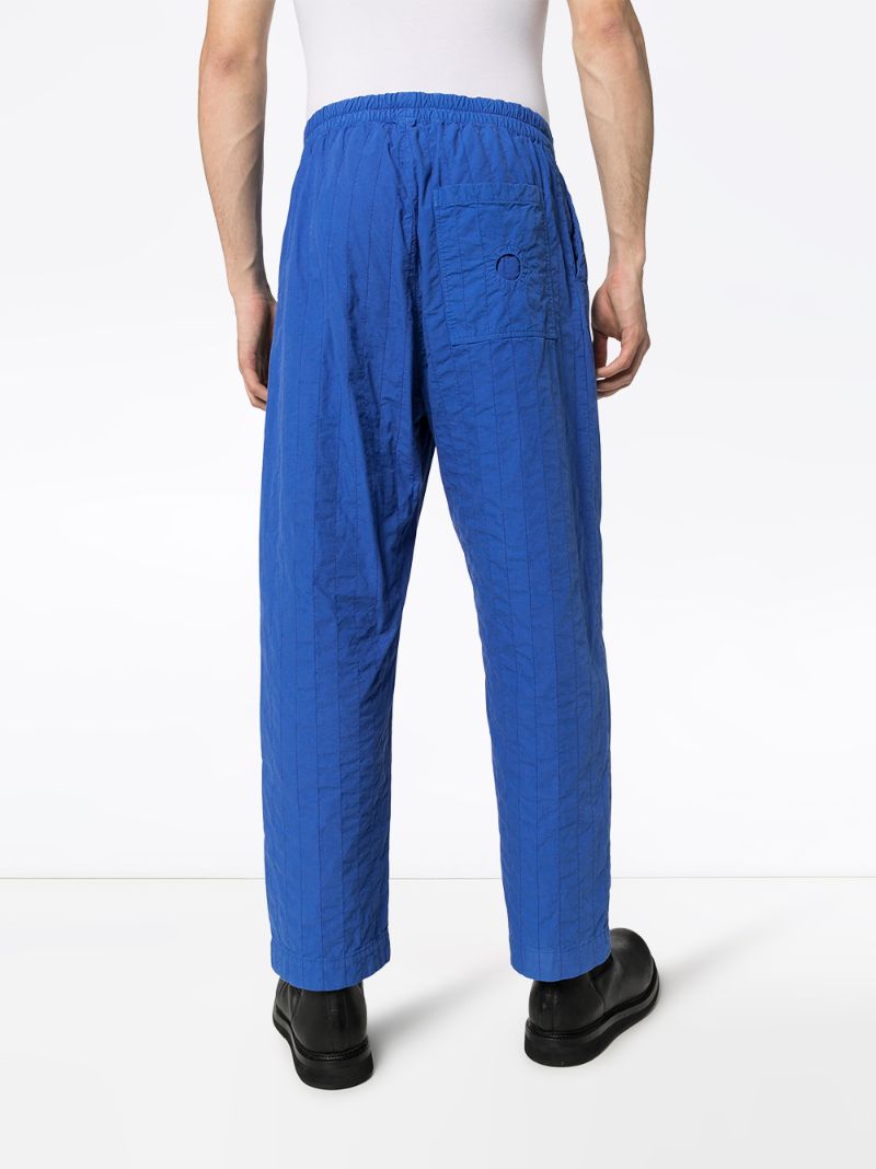 Shop Craig Green Chore Striped Cotton Trousers In Blue