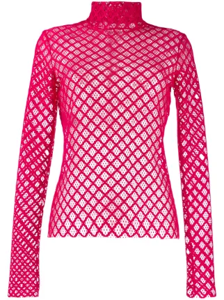 pink fishnet top