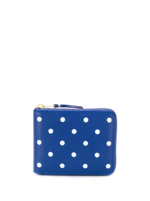 Comme Des Garçons Wallet Washed Leather zip-up Wallet | Blue