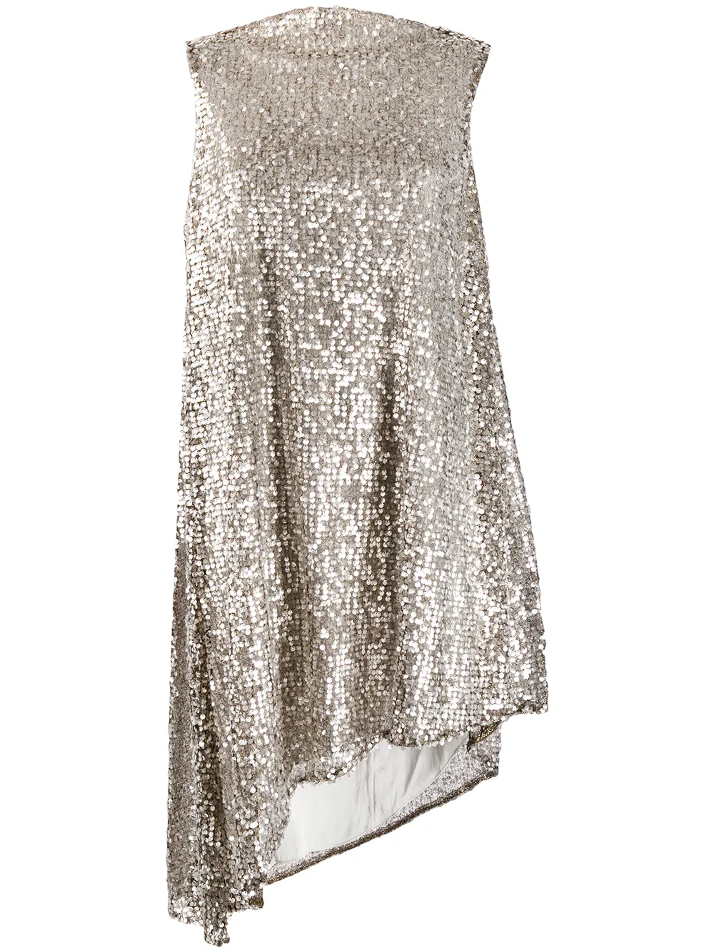 

Halpern vestido asimétrico con lentejuelas - Plateado