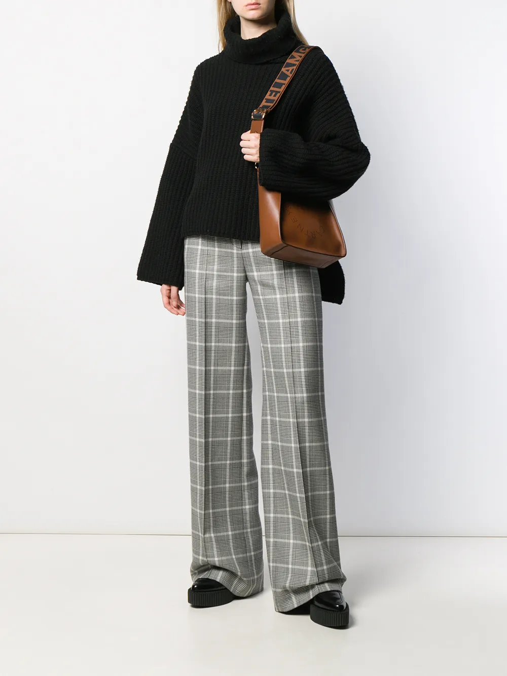 Stella McCartney Stella schoudertas met logo - Bruin