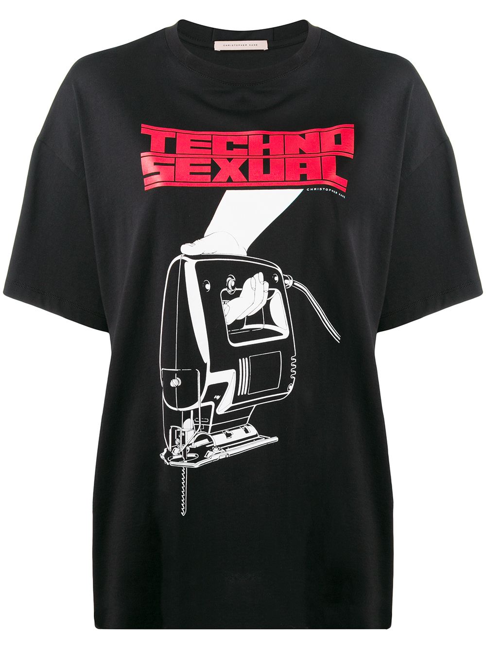 Shop Christopher Kane Techno Sexual Print T-shirt In Black