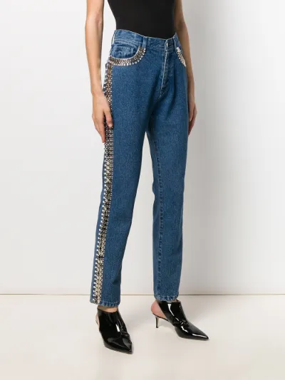 embellished side-stripe jeans 