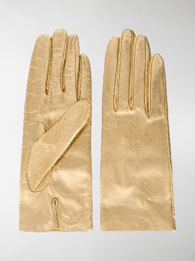 gold leather gloves