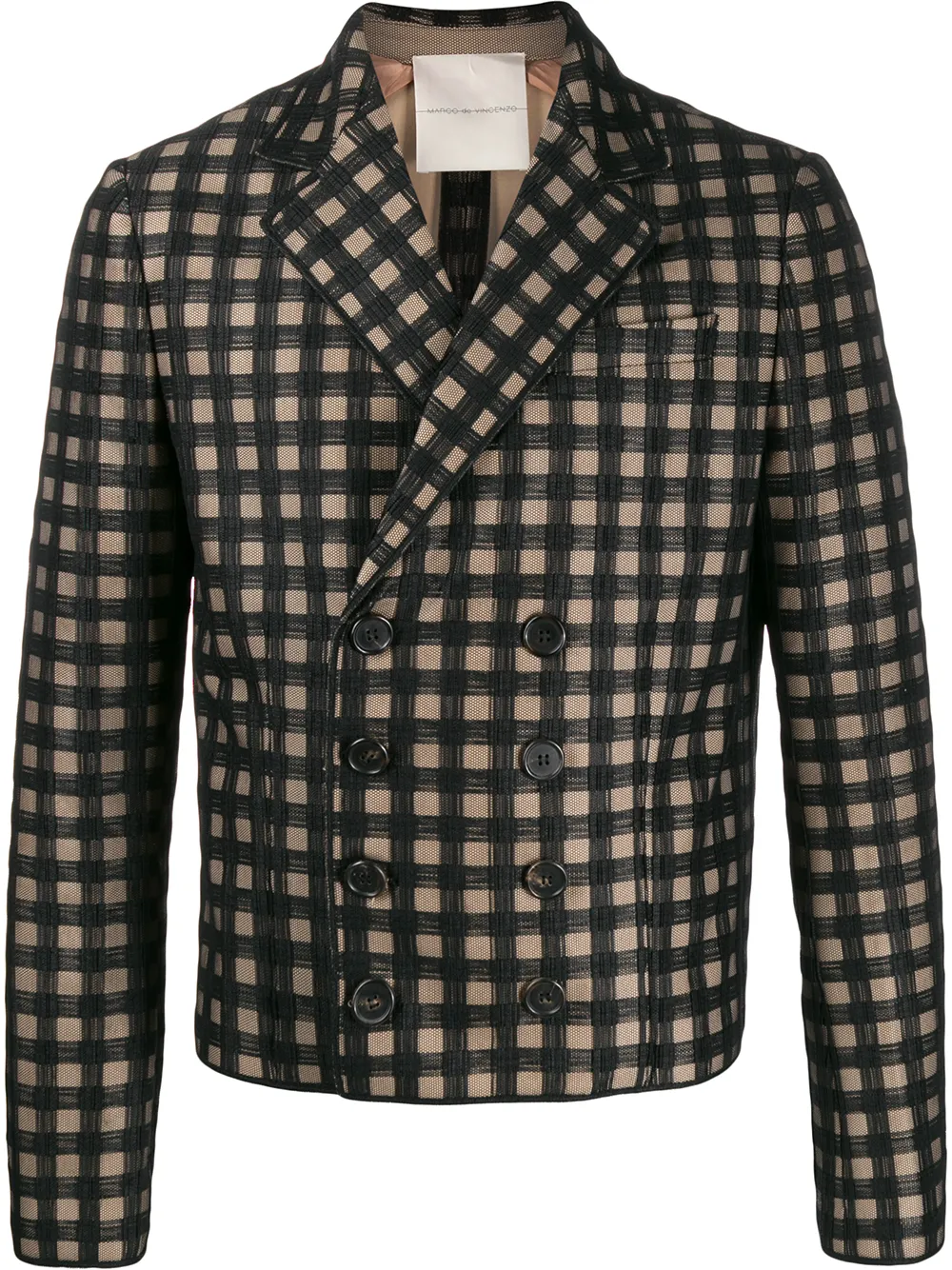 MARCO DE VINCENZO CHECKED DOUBLE-BREASTED BLAZER