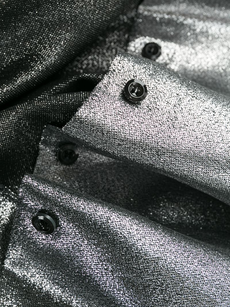 Shop Marco De Vincenzo Metallic Relaxed-fit Shirt In Grey