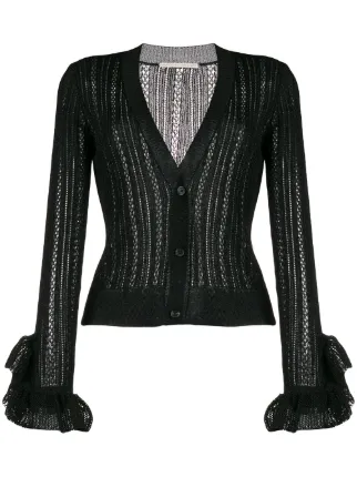 long sheer ruffle cardigan