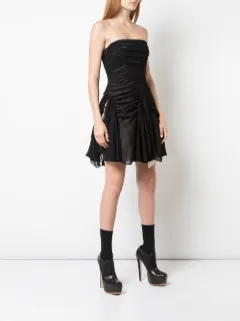 vera wang black strapless dress