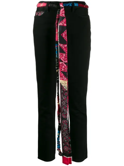 Alanui silk bandana skinny jeans