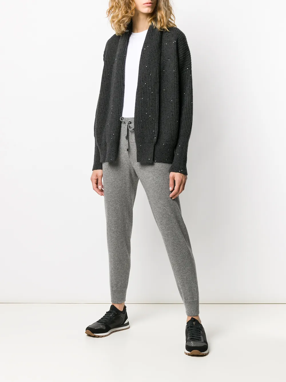 Brunello Cucinelli Vest met pailletten Grijs