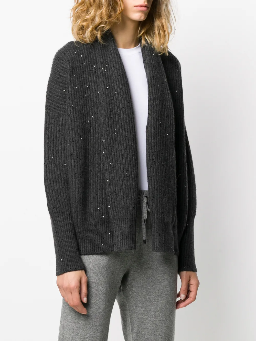 Brunello Cucinelli Vest met pailletten Grijs