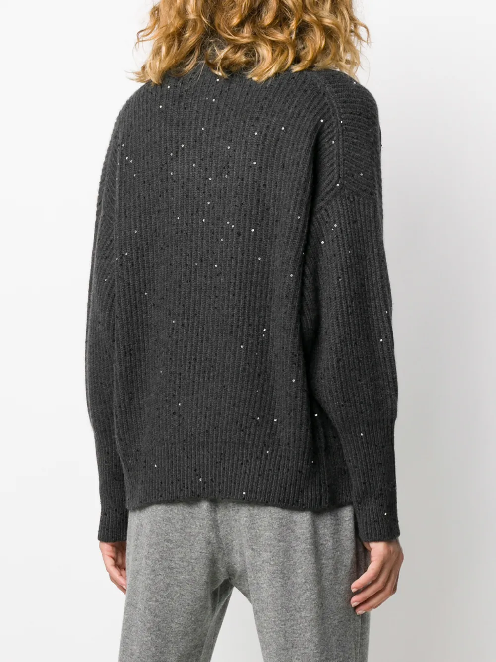 Brunello Cucinelli Vest met pailletten Grijs