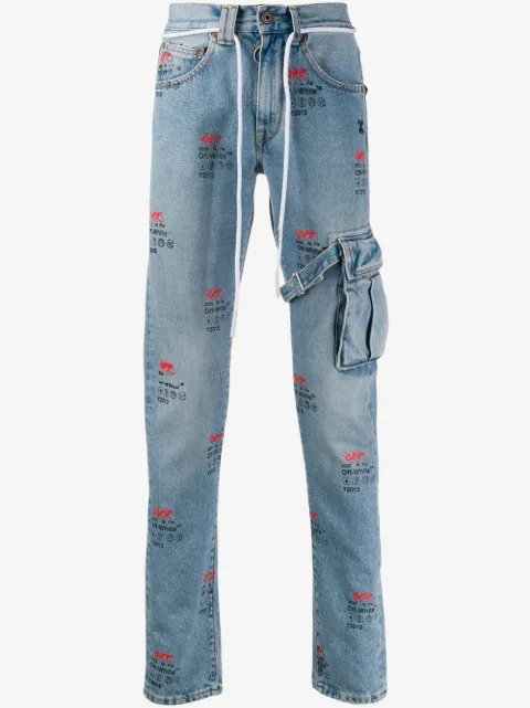 Off-White straight-leg logo-print jeans