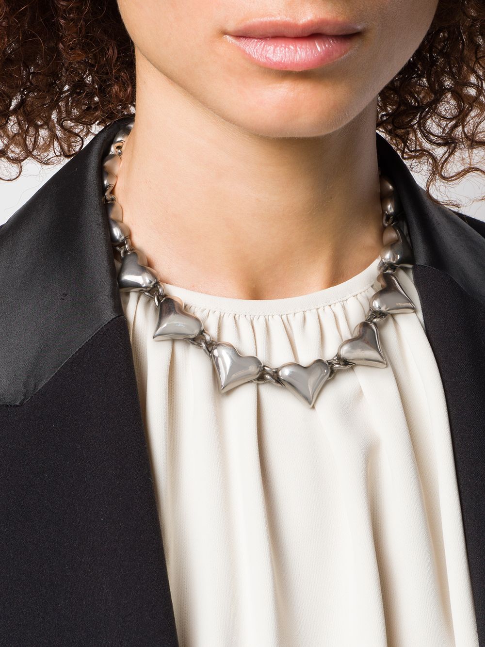 фото Saint Laurent ожерелье с подвесками в форме сердец