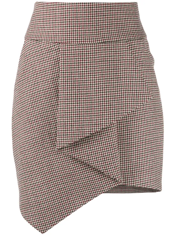Alexandre Vauthier Check Pattern Draped Skirt Farfetch Com